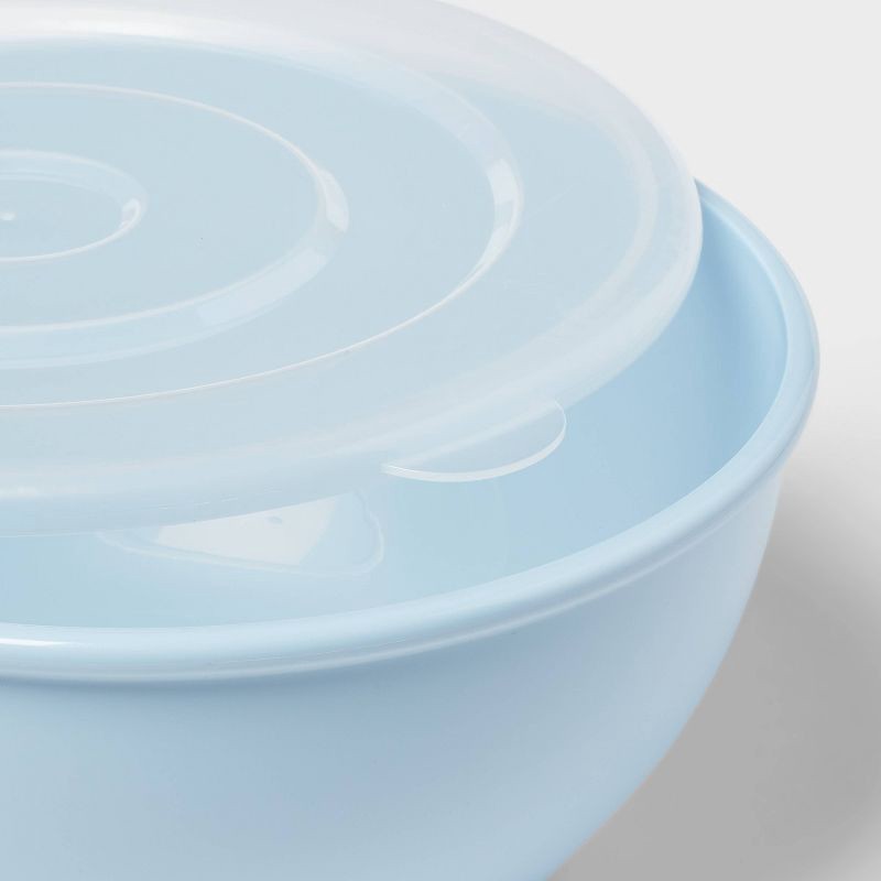 slide 3 of 3, 10pc Plastic Mixing Bowl Set with Lids Blue - Room Essentials™, 10 ct