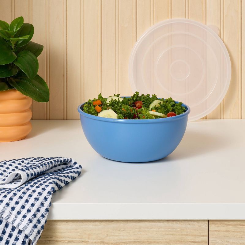 slide 2 of 3, Mixing Bowl with Lid Blue - Room Essentials™, 1 ct