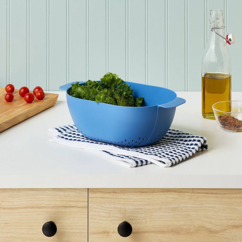 slide 2 of 3, Plastic Colander Blue - Room Essentials™, 1 ct