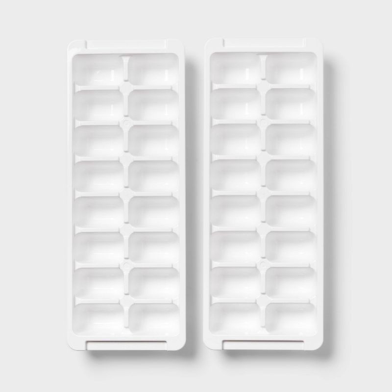 slide 3 of 3, 2pk Plastic Ice Tray White - Room Essentials™, 2 ct