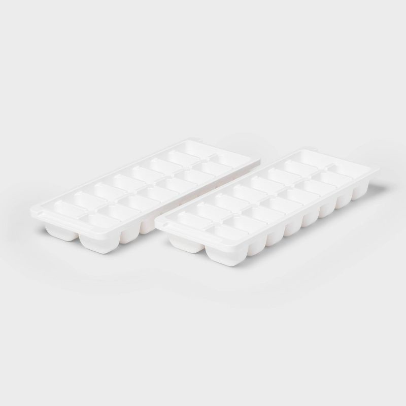 slide 1 of 3, 2pk Plastic Ice Tray White - Room Essentials™, 2 ct