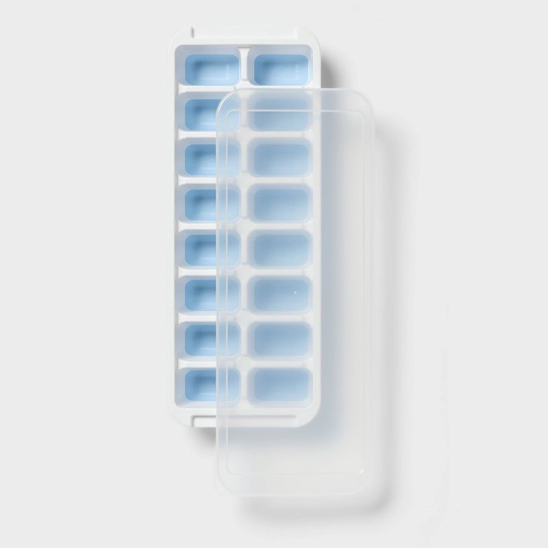 slide 3 of 3, Ice Cube Tray Soft Release with Lid White - Room Essentials™, 1 ct