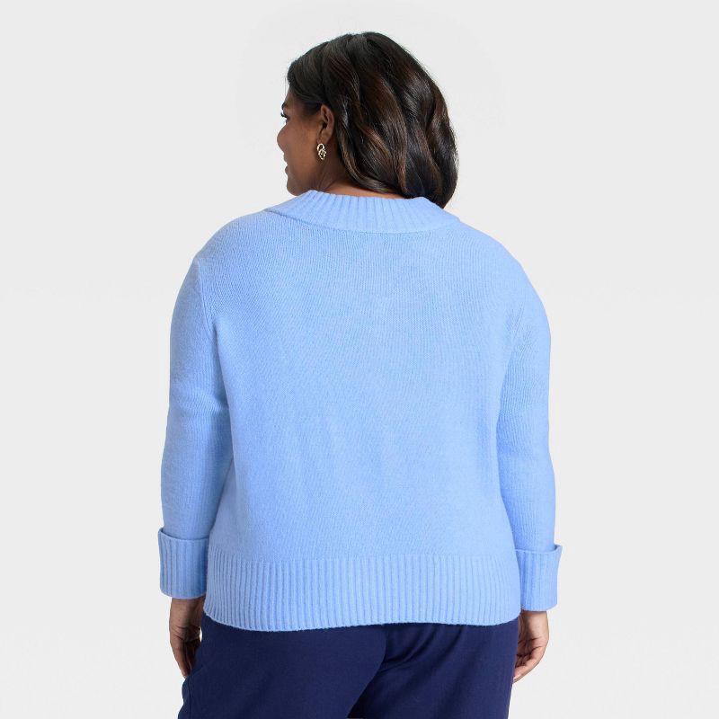 slide 2 of 3, Women's Cozy Knit Boxy Pullover Sweater - A New Day™ Blue XXL, 1 ct