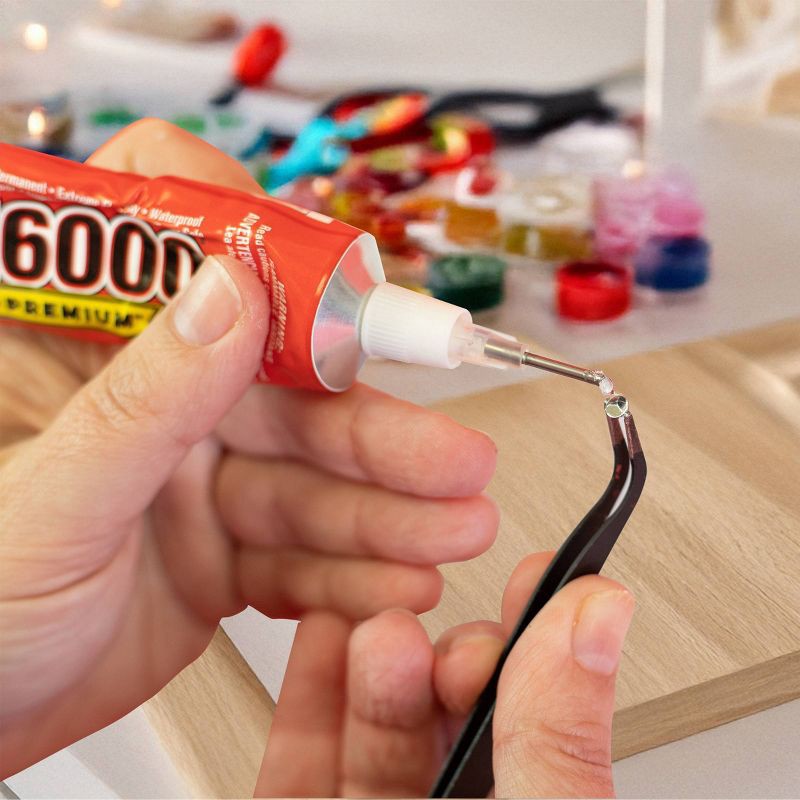 slide 2 of 3, E6000 Premium Clear Adhesive with Precision Tips, 1 ct