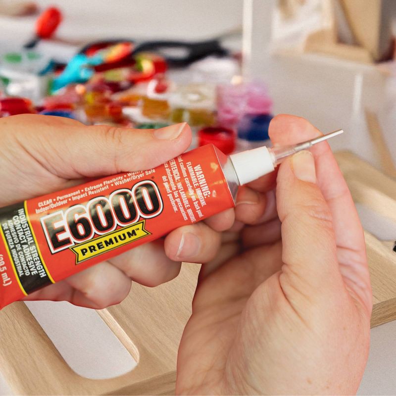 slide 3 of 3, E6000 Premium Clear Adhesive with Precision Tips, 1 ct