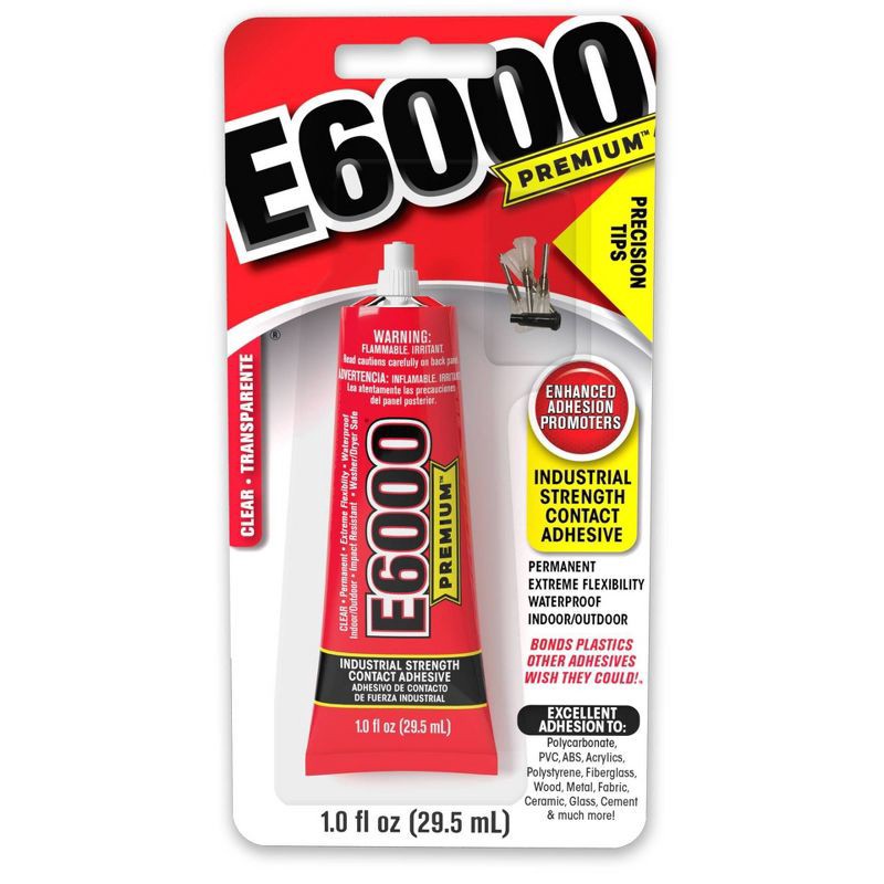 slide 1 of 3, E6000 Premium Clear Adhesive with Precision Tips, 1 ct