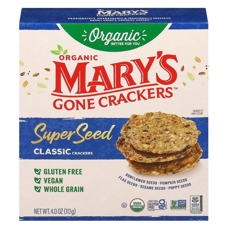 slide 1 of 9, Mary's Gone Crackers Gluten Free Super Seed Classic - 4oz, 4 oz