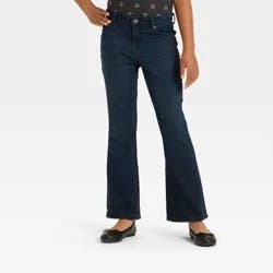 Girls' High-Rise Flare Jeans - Cat & Jack™ Dark Wash 4