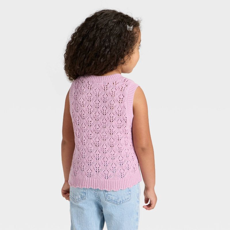 slide 3 of 3, Toddler Girls' Sweater Vest - Cat & Jack™ Lavender Mauve 12M, 1 ct