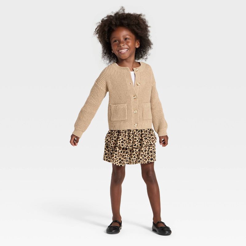 slide 2 of 3, Toddler Girls' Cardigan - Cat & Jack™ Brown 4T, 1 ct