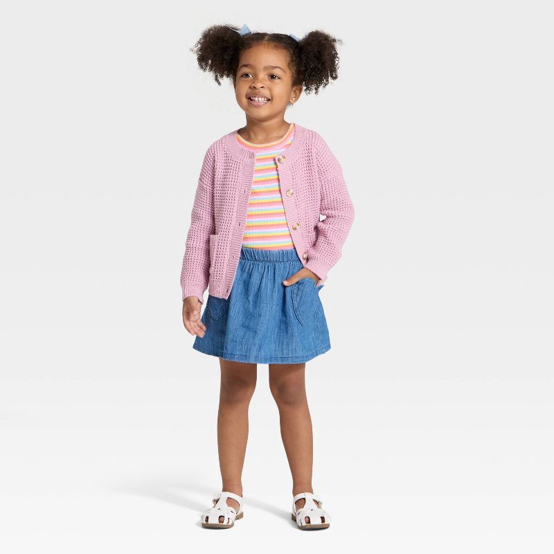 slide 2 of 3, Toddler Girls' Cardigan - Cat & Jack™ Lavender Mauve 12M, 1 ct
