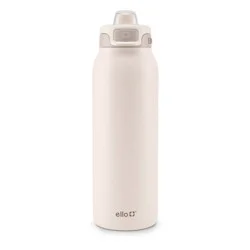 Ello Pop and Fill 32oz Stainless Steel Water Bottle Tonal Cream