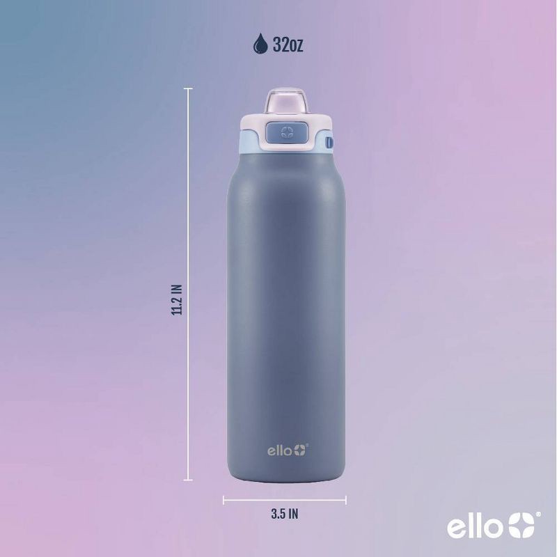slide 6 of 8, Ello Pop and Fill 32oz Stainless Steel Water Bottle Dark Blue, 32 oz
