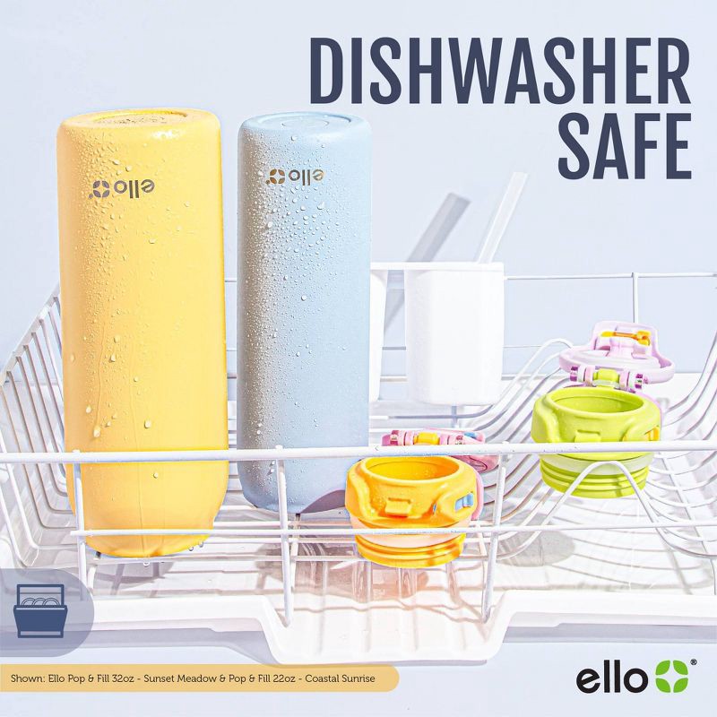 slide 7 of 8, Ello Pop and Fill 32oz Stainless Steel Water Bottle Dark Blue, 32 oz