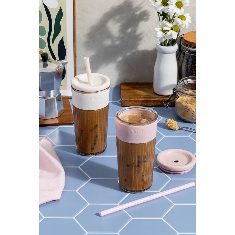 slide 2 of 4, Ello Ava 18oz Straw Tumbler Pink, 18 oz