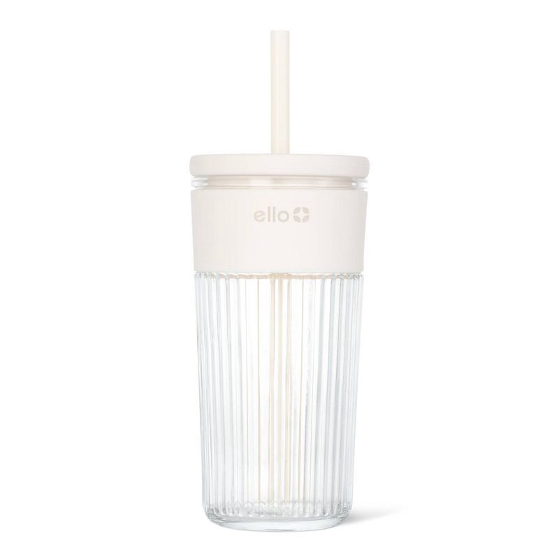 slide 1 of 4, Ello Ava 18oz Straw Tumbler Cream, 18 oz