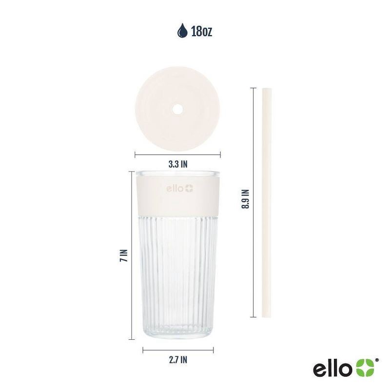 slide 4 of 4, Ello Ava 18oz Straw Tumbler Cream, 18 oz