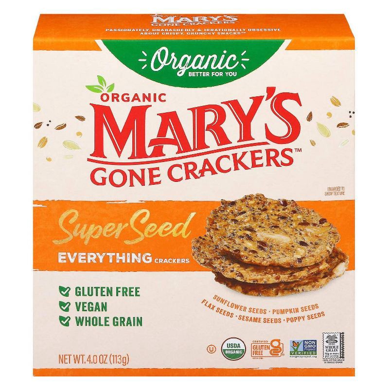 slide 1 of 8, Mary's Gone Crackers Gluten Free Super Seed Everything - 4oz, 4 oz