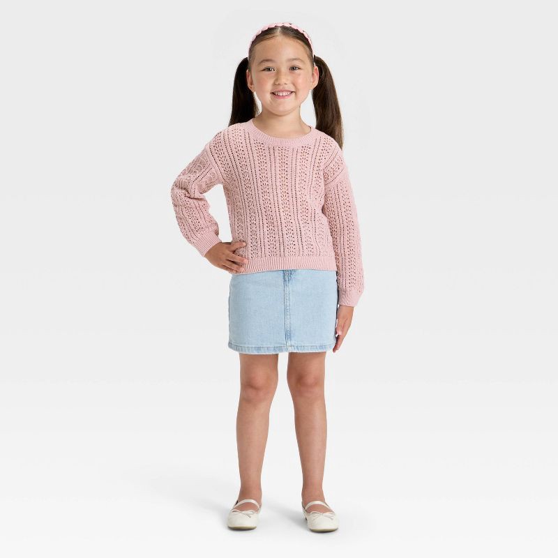 slide 3 of 3, Toddler Girls' Lightweight Sweater - Cat & Jack™ Light Pink 12M, 1 ct
