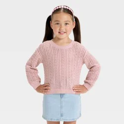 Toddler Girls' Lightweight Sweater - Cat & Jack™ Light Pink 12M