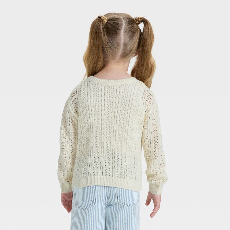 slide 2 of 3, Toddler Girls' Lightweight Sweater - Cat & Jack™ Cream 12M, 1 ct