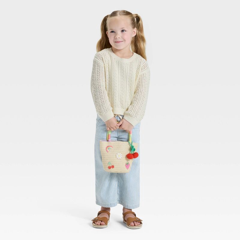 slide 3 of 3, Toddler Girls' Lightweight Sweater - Cat & Jack™ Cream 12M, 1 ct