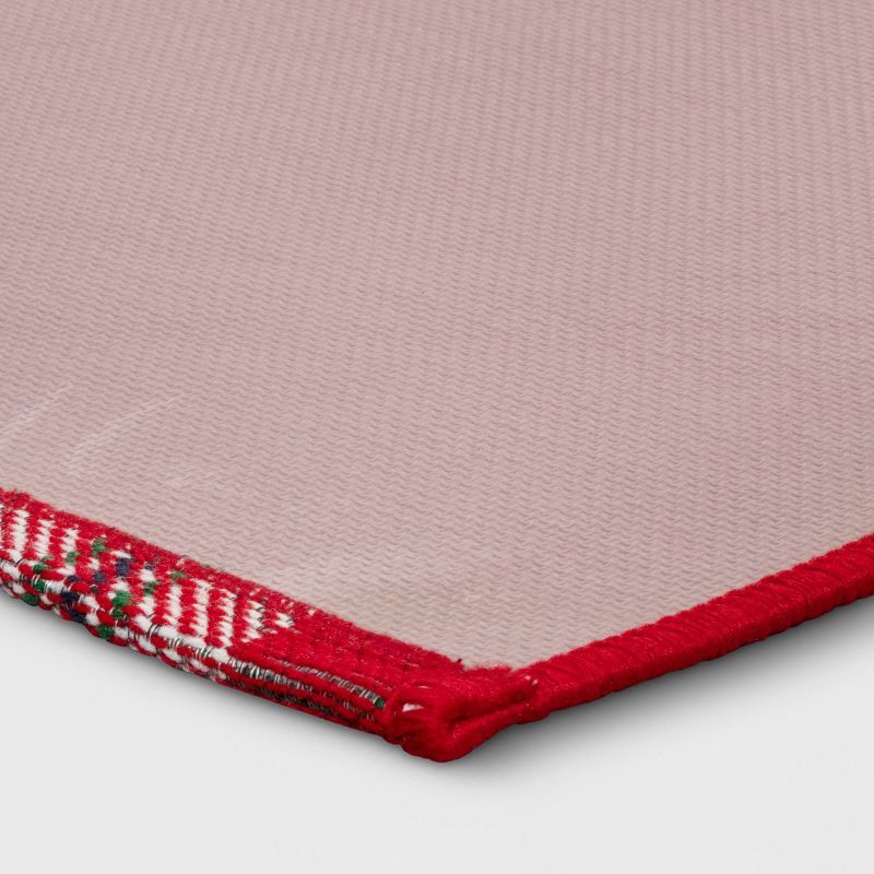 slide 3 of 3, 1'8"x2'10" Christmas Red Plaid Rug - Threshold™, 1 ct
