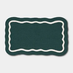 1'8"x2'10" Braided Green Scallop Rug - Threshold™
