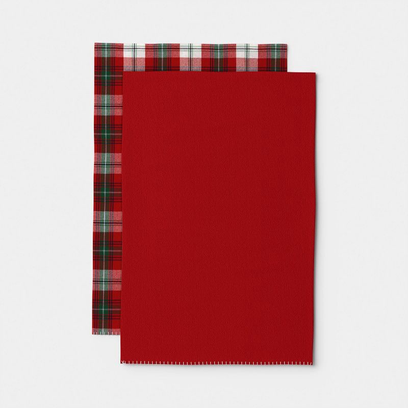 slide 3 of 3, 2pk Christmas Red Plaid Kitchen Towels - Threshold™, 2 ct