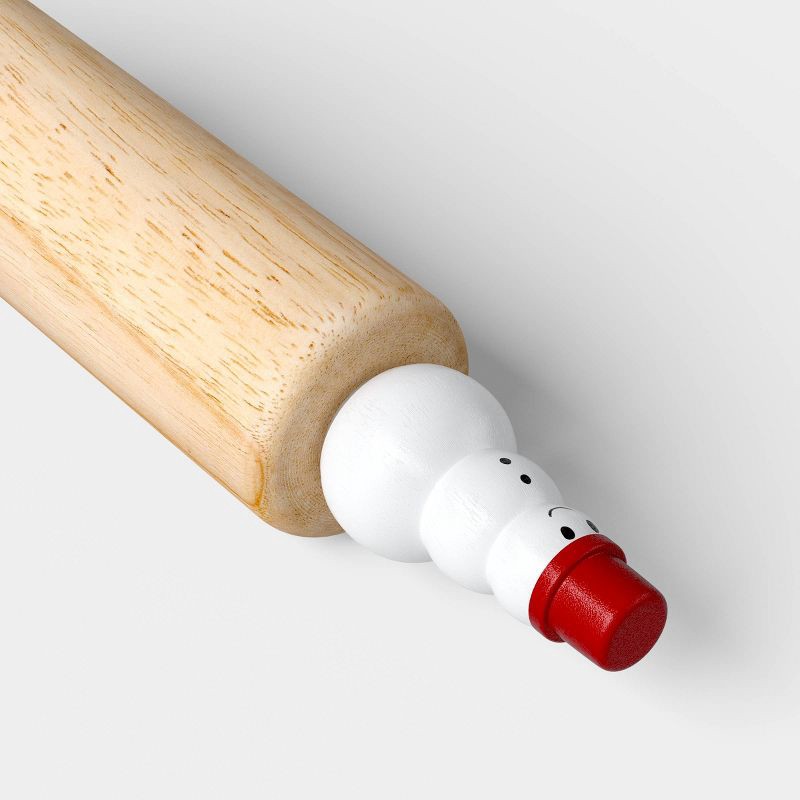 slide 3 of 3, Christmas Snowman Mini Rolling Pin Red/White - Wondershop™, 1 ct