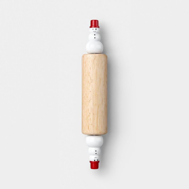slide 1 of 3, Christmas Snowman Mini Rolling Pin Red/White - Wondershop™, 1 ct