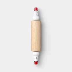 Christmas Snowman Mini Rolling Pin Red/White - Wondershop™