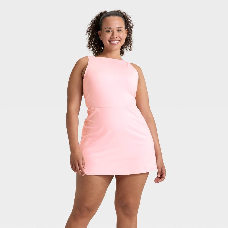 slide 5 of 6, Women's Knit High Neck Active Dress - All In Motion™ Pink XS, 1 ct