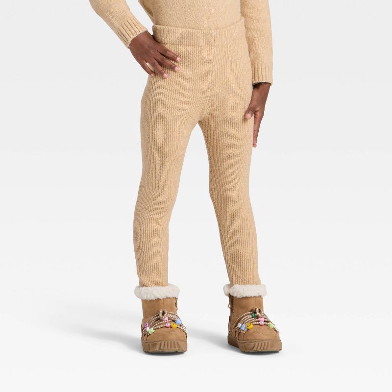 slide 2 of 4, Toddler Girls' Sweater Top and Bottom Set - Cat & Jack™ Beige 12M, 1 ct