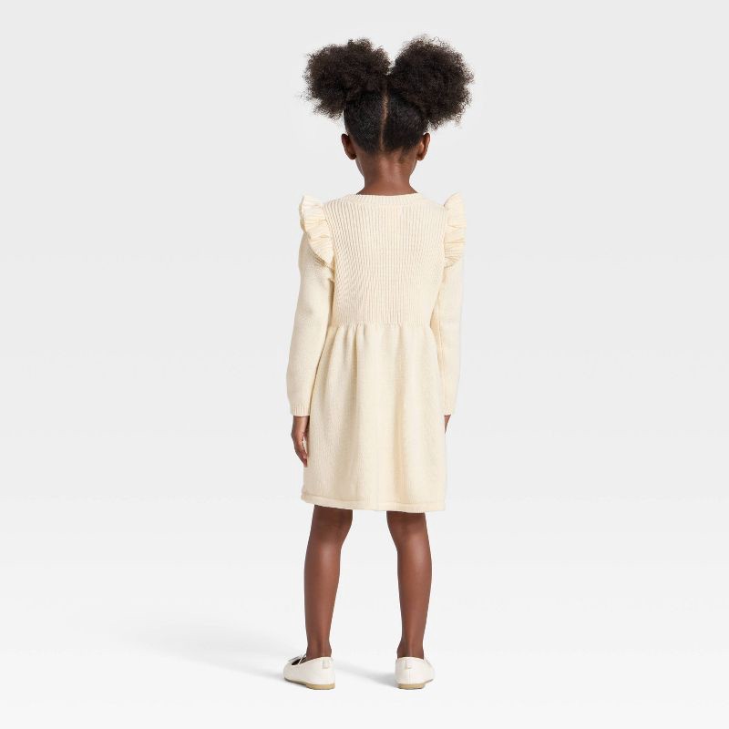 slide 3 of 3, Toddler Girls' Long Sleeve Solid Sweater Dress - Cat & Jack™ Oatmeal 3T, 1 ct