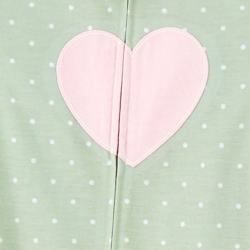 slide 2 of 4, Carter's Just One You® Toddler Girls' 2pk Cotton Long Sleeve Heart Footed Pajama - Purple/Sage Green 5T, 2 ct