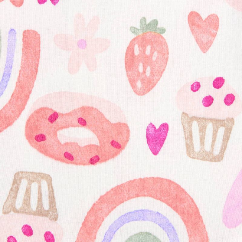 slide 3 of 5, Carter's Just One You® Toddler Girls' 2pk Cotton Long Sleeve Sweets and Rainbow Footed Pajama - Pink 2T, 2 ct