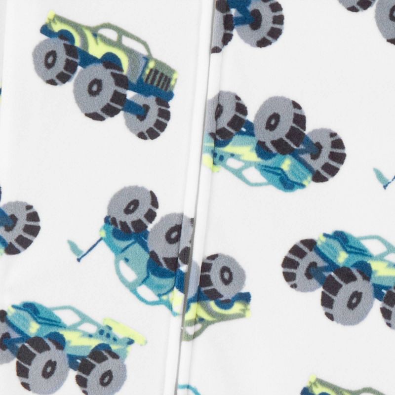 slide 2 of 3, Carter's Just One You® Toddler Boys' 2pk Snug Fit Long Sleeve Cars and Trucks Velour Footed Pajama - Dark Blue/Ivory 2T, 2 ct