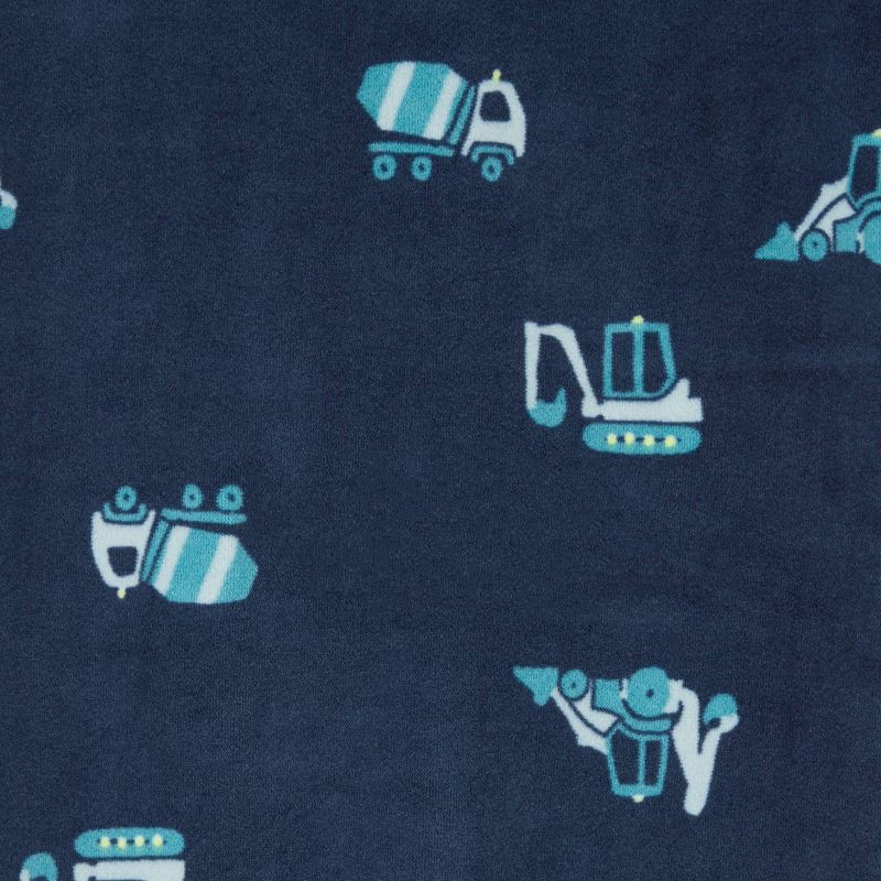 slide 3 of 3, Carter's Just One You® Toddler Boys' 2pk Snug Fit Long Sleeve Cars and Trucks Velour Footed Pajama - Dark Blue/Ivory 2T, 2 ct