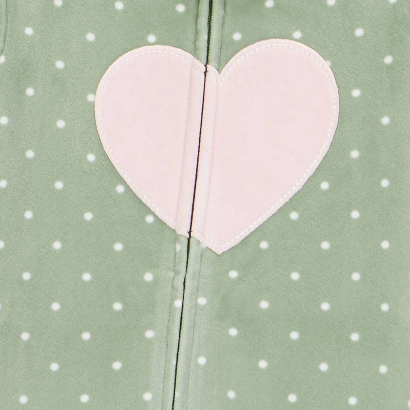 slide 2 of 3, Carter's Just One You® Toddler Girls' 2pk Snug Fit Long Sleeve Heart Velour Footed Pajama - Purple/Sage Green 18M, 2 ct