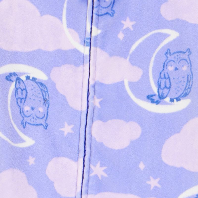 slide 3 of 4, Carter's Just One You® Toddler Girls' 2pk Snug Fit Long Sleeve Heart Velour Footed Pajama - Purple/Sage Green 3T, 2 ct