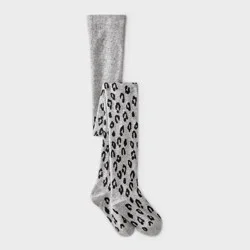 Girls' Leopard Printed Cotton Tights - Cat & Jack™ M