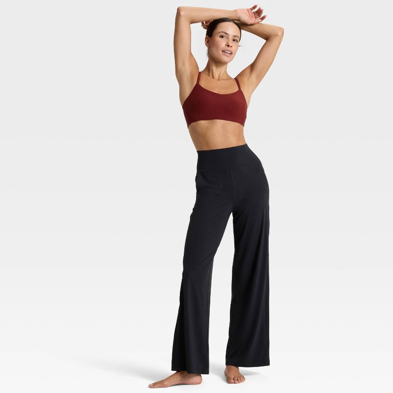 slide 3 of 6, Women's Everyday Soft Light Support Strappy Sports Bra - All In Motion™ Maroon S, 1 ct