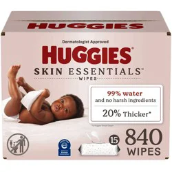 Huggies Skin Essentials Baby Wipes - 840ct -15pk: Diaper Area, Unscented