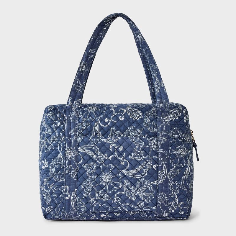 slide 6 of 7, Quilted Weekender Duffel Bag - Universal Thread™ Navy Blue, 1 ct