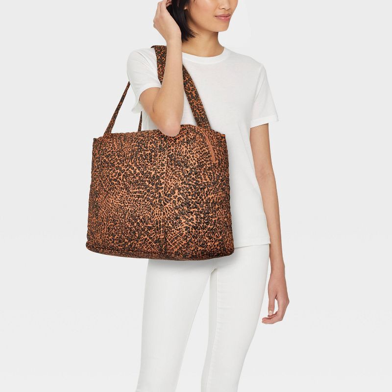 slide 2 of 7, Quilted Weekender Duffel Bag - Universal Thread™ Leopard Print, 1 ct