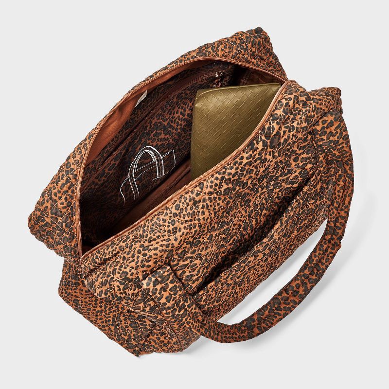 slide 4 of 7, Quilted Weekender Duffel Bag - Universal Thread™ Leopard Print, 1 ct