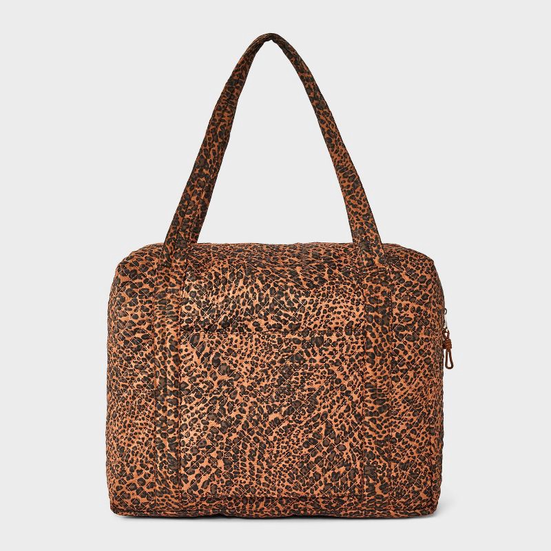 slide 6 of 7, Quilted Weekender Duffel Bag - Universal Thread™ Leopard Print, 1 ct