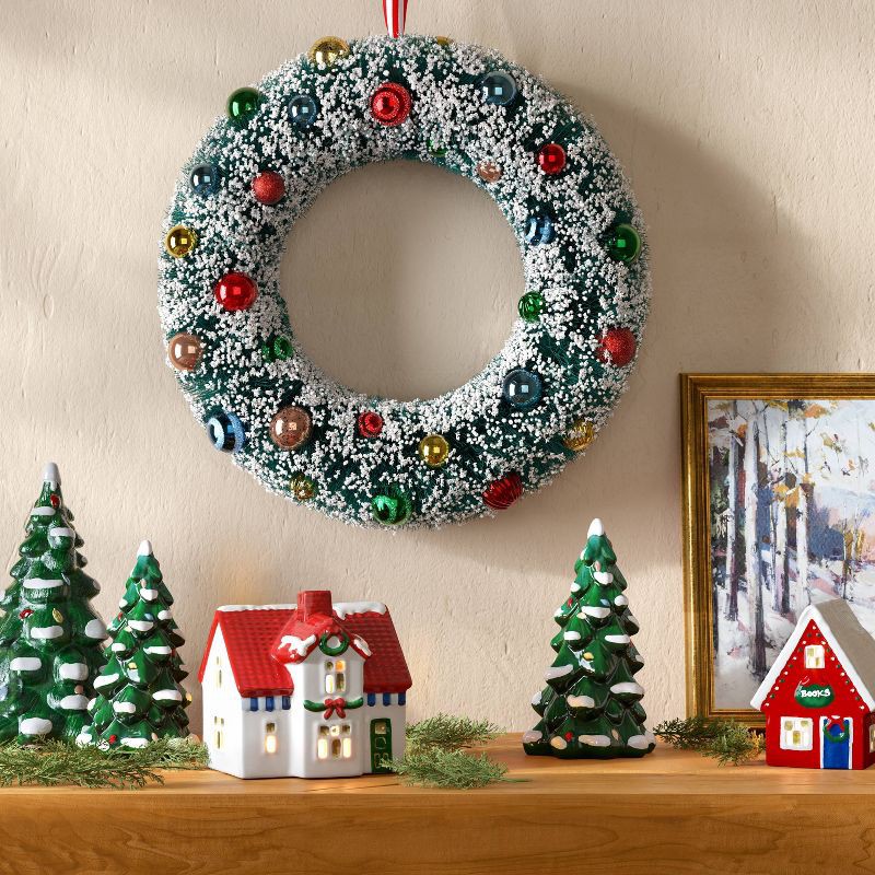 slide 2 of 3, Ornament Christmas Bottlebrush Wreath - Threshold™, 1 ct