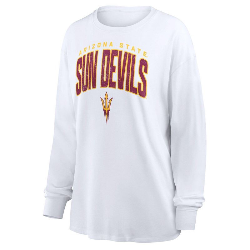 slide 1 of 3, NCAA Arizona State Sun Devils Women's White Long Sleeve T-Shirt - XL, 1 ct